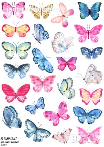 Скрапбук стикери за декорация планер пеперуди самозалепващ лист А5, снимка 1