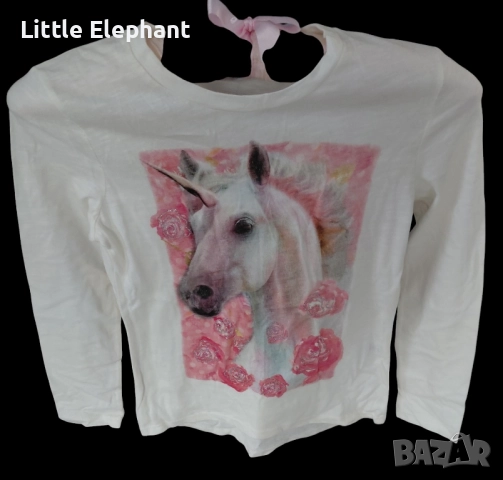 Блузка с дълъг ръкав за 7-8 год момиченце"Цветен еднорог",колекция"Animals"/нова
