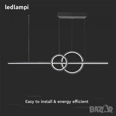 LED Полилей 15W Черен Неутрално Бяла Светлина, снимка 4 - Полилеи - 40758023