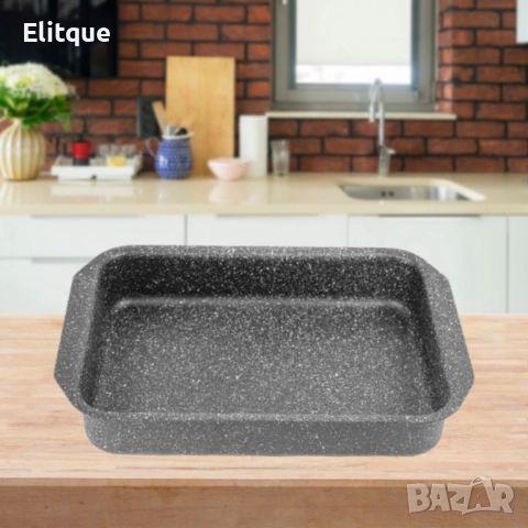 Тава за печене с мраморно незалепващо покритив, 35x24,5x5,5 см, снимка 8 - Съдове за готвене - 52901447