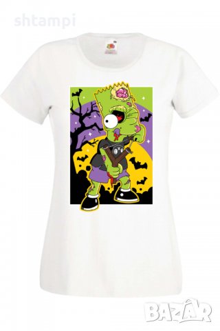 Дамска тениска The Simpsons Bart Simpson 01,Halloween,Хелоуин,Празник,Забавление,Изненада,Обичаи,, снимка 2 - Тениски - 38149407
