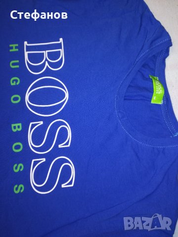 Тениска- синя с надпис отпред BOSS, снимка 2 - Тениски - 37439259