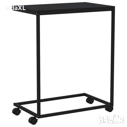 vidaXL Помощна маса с колелца черна 55x35x70 см инженерно дърво, снимка 6 - Маси - 56147176