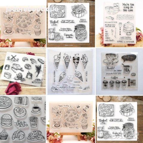 Силиконови печати храни, напитки, сладкарски различни видове скрапбук картички албуми декорация