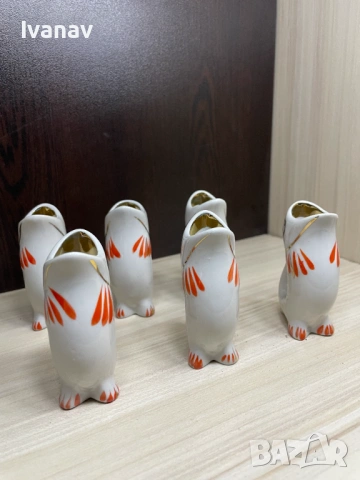 Комплект от 6 бр. порцеланови чаши риба СССР