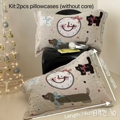 2 броя памучни висококачествени арт калъфки , снимка 2 - Възглавници - 52853080