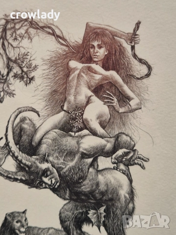 РОБЕРТ БАРЪМОВ 1966-2021 "Гетералът" около 2010г. литография суха игла, снимка 3 - Картини - 52855974