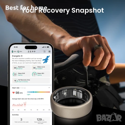 Amazfit Helio Smart пръстен, следи съня, пулса и стреса, снимка 6 - Смарт гривни - 50783239