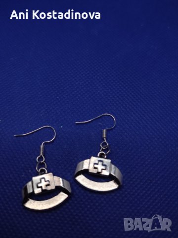 Обеци стомана със сърце розов кварц, снимка 11 - Обеци - 23266348