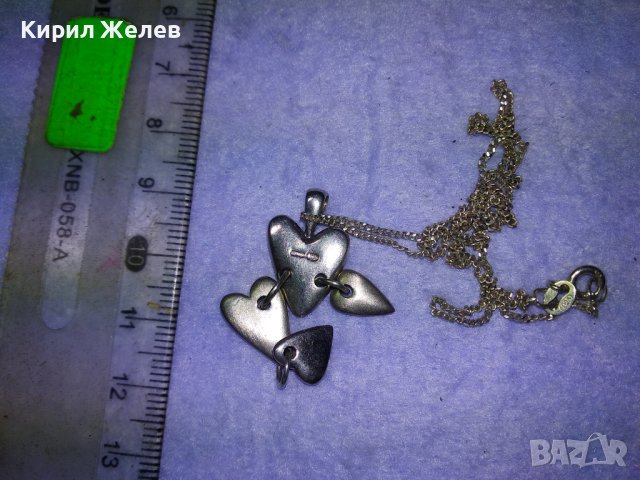РОМАНТИЧНО ИТАЛИАНСКО СРЕБЪРНО АРТ КОЛИЕ със СЪРЧИЦА РОДИРАНО СРЕБРО 925 ДИЗАЙНЕРСКО БИЖУ 39909, снимка 16 - Колиета, медальони, синджири - 42855293
