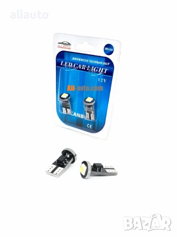 Лед крушки 2бр. за габарит T10-W5W 12V 1SMD- А-2930-1, снимка 1 - Аксесоари и консумативи - 31835635