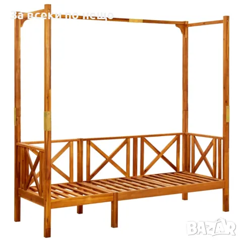 Градинска пейка със сенник и табуретки за крака, акация масив Код P509, снимка 4 - Градински мебели, декорация  - 50279185