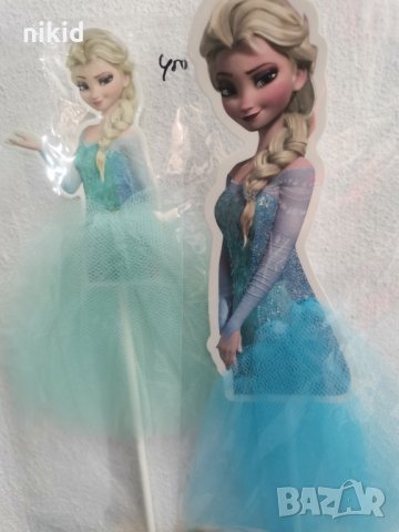 Елза топер клечка украса декорация за мъфини кексчета торта парти ледено замръзнало кралство frozen, снимка 4 - Други - 16333793