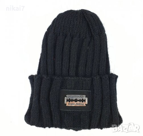 дамска шапка зимна дебела стегната топла с бродирано лого ICON, снимка 11 - Шапки - 37619549