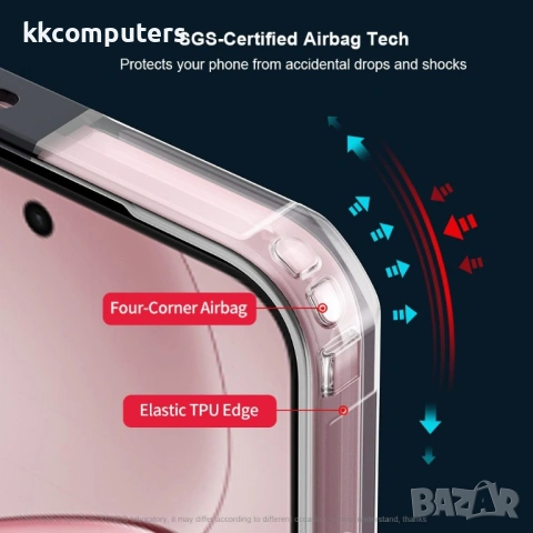 XUNDD Прозрачен Калъф за Oppo A6 Pro 5G / 4G - TPU+Акрил, Airbag, 0.8mm защита, Черен, снимка 5 - Калъфи, кейсове - 54292800