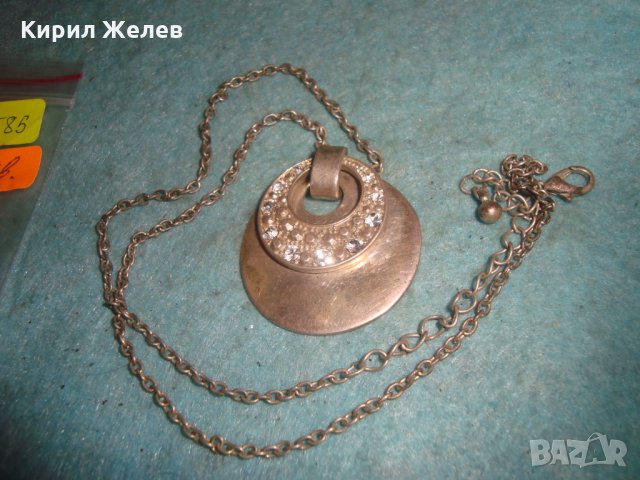 ПОСРЕБРЕН БЕЛ ЕПОК СТИЛ МЕДАЛЬОН с ИНКРУСТИРАНИ ЦИРКОНИ 8585