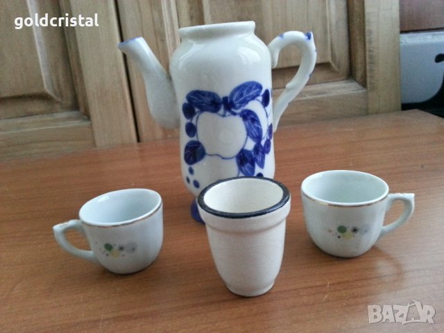 Сет за ракия каничка с чашки, снимка 4 - Антикварни и старинни предмети - 36680341