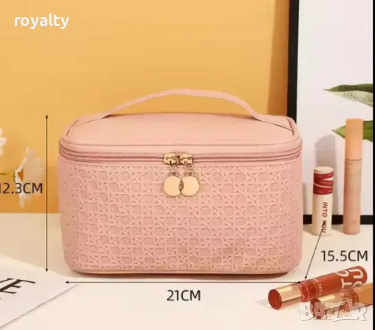 Висококачествена луксозна чанта за грим с цип, снимка 4 - Чанти - 49003382