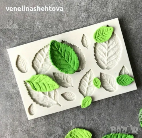 Силиконов молд Листа различни размери за фондан за декорация на торта шоколад гипс, снимка 2 - Форми - 47508226