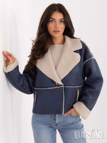 Дамско късо яке от еко кожа с подплата и имитация на джобове, 5цвята , снимка 12 - Якета - 51696789