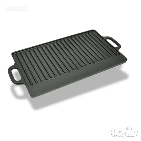 vidaXL Чугунена плоча за печене с две лица, 50x23 см(SKU: 50126)