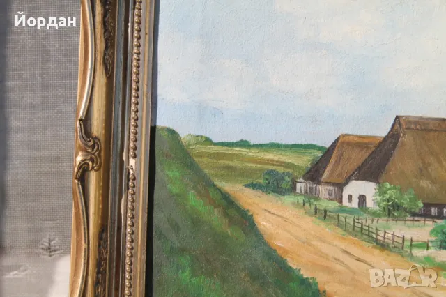 Стара европейска картина  масло върху платно, снимка 3 - Картини - 50085041