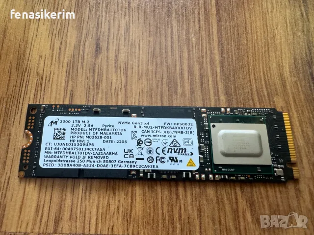 98% Здраве Micron 1000GB 1TB SSD NVMe 2280 Gen 3 x4 PCIe 