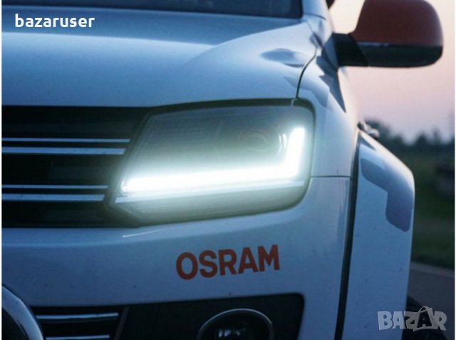 LED фарове Osram за VW Amarok след 2010 година с черна основа, за модела с халогенни фарове, снимка 2 - Аксесоари и консумативи - 32114706