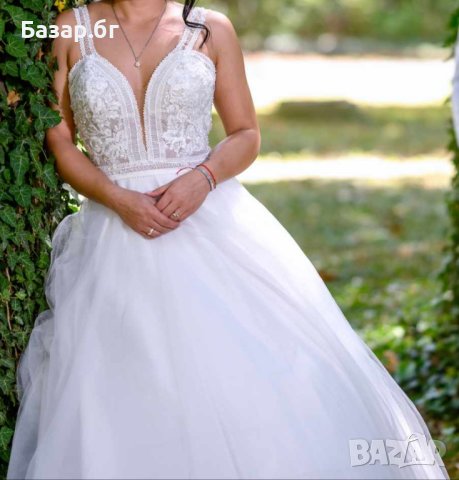 Булченска рокля с обръч и воал , снимка 3 - Рокли - 41936858