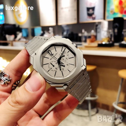 Мъжки часовник BVLGARI Octo Finissimo Chronograph с кварцов механизъм, снимка 4 - Мъжки - 50953237