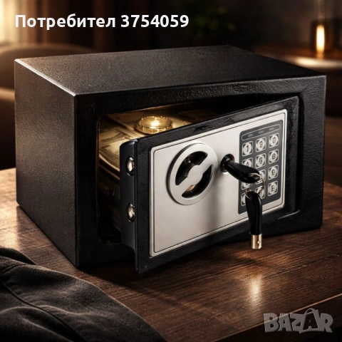 Електронен сейф с кодова клавиатура и резервен механичен ключ – 4.6L, включени батерии и монтажни , снимка 4 - Други стоки за дома - 53208401