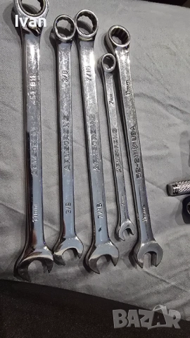 Професионални гаечни ключове с тресчотка ARMSTRONG USA – 5 бр., снимка 2 - Ключове - 53910962