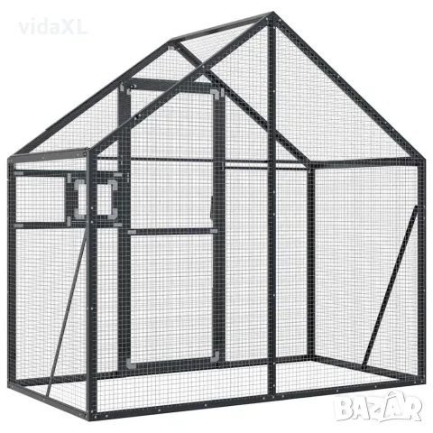 vidaXL Волиера, антрацит, 179x100x185 см, алуминий, снимка 5 - За птици - 56146182