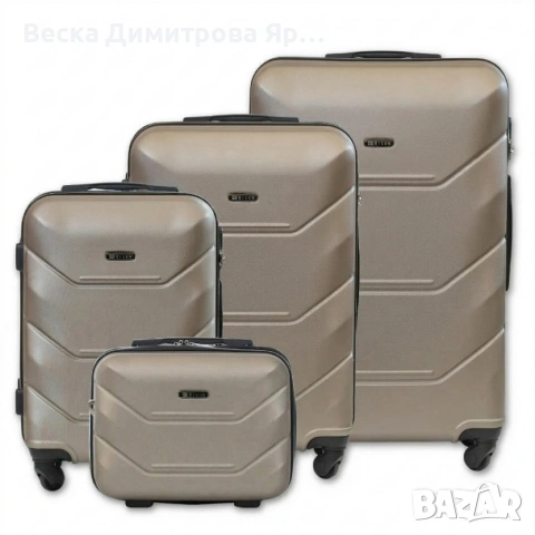 Комплект луксозни куфари 4 в 1 – ABS твърд корпус, кодирана ключалка и 4 двойни колела, снимка 5 - Куфари - 53896327