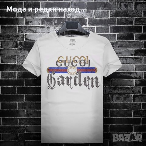 Мъжка тениска G U C C I Гучи Garden White Rhinestones XL, снимка 3 - Тениски - 34941949