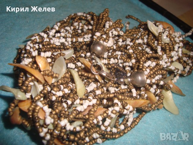 РАЗКОШНА МЪНИСТЕНА АР НУВО СЕДЕФЕНА ОГЪРЛИЦА с ХИЛЯДИ МЪНИСТА ХЕНД МЕЙД ЛЕТЕН НАКИТ 27056 , снимка 7 - Колиета, медальони, синджири - 35132755