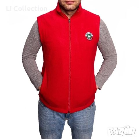 Мъжки поларен елек - черен, зелен, червен, снимка 3 - Суичъри - 51702200