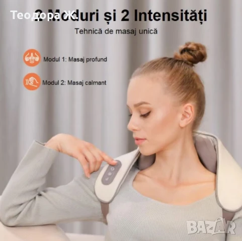 Акумулаторен масажор с топлина за врат,гръб,рамена,крака,за мускулна релаксация, снимка 5 - Масажори - 49425838