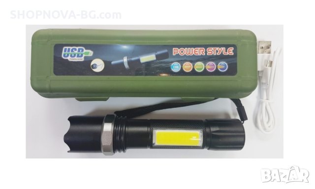  Мощен алуминиев LED Фенер TECHNOSECTOR, Модел SP20-01, С акумулаторна батерия, Зареждане чрез Micro, снимка 2 - Други инструменти - 29882912