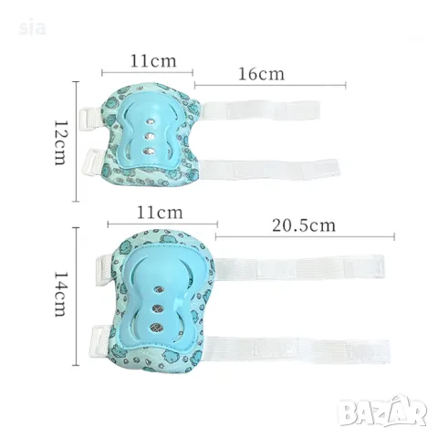 Детски протектори за ръце, Наколенки+ налакътници, сини, снимка 2 - Аксесоари за велосипеди - 49433104