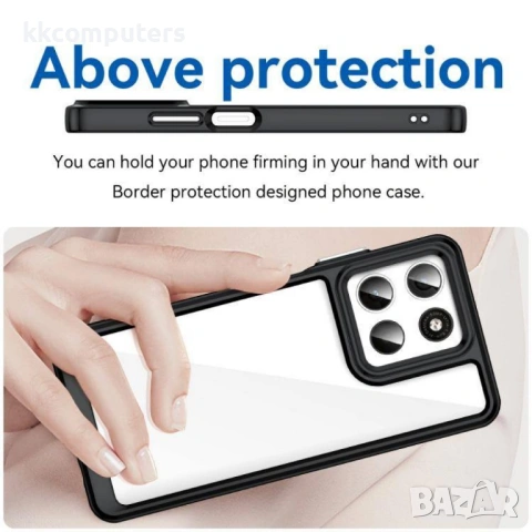 Прозрачен калъф с Цветна Рамка за Motorola Moto G67 Power 5G / G57 Power 5G - Акрил+TPU, Вкл. Протек, снимка 8 - Резервни части за телефони - 53355042