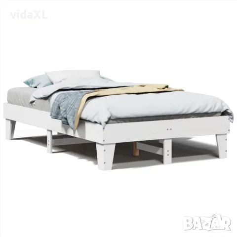 vidaXL Рамка за легло без матрак, бял, 120x190 см, борово дърво масив, снимка 1 - Спални и легла - 56148275