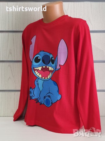 Нова детска блуза с дълъг ръкав и дигитален печат Стич (Stitch), снимка 3 - Детски Блузи и туники - 40571473
