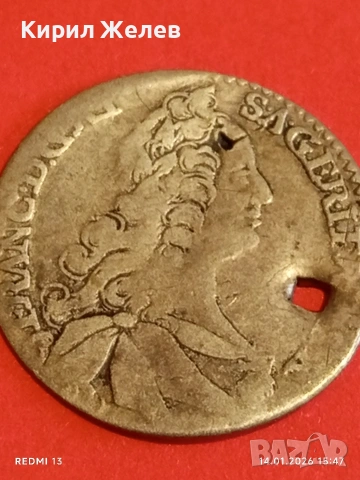 Сребърна монета 7 кройцера 174?г. Франц първи Австрия за КОЛЕКЦИЯ 52902, снимка 9 - Нумизматика и бонистика - 53097680