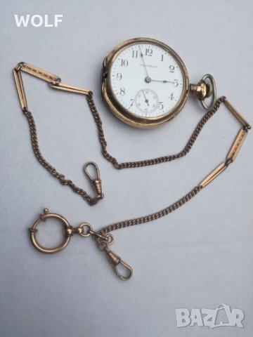  American Waltham USA 15jewels 1915г позлатен маркиран джобен часовник, снимка 13 - Антикварни и старинни предмети - 31037880