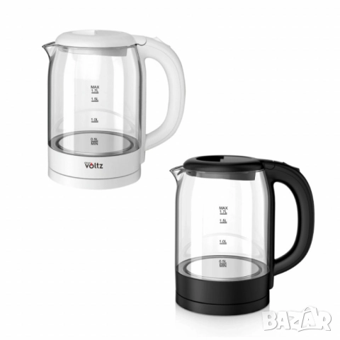 Електрическа кана Voltz, 2200W, 1.7л., Стъкло, снимка 5 - Друга електроника - 52059494