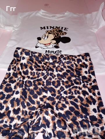 Детски комплект тениска и къси гащи Мини Маус за момиченце 9-12м 74-80см, снимка 6 - Детски комплекти - 50562441