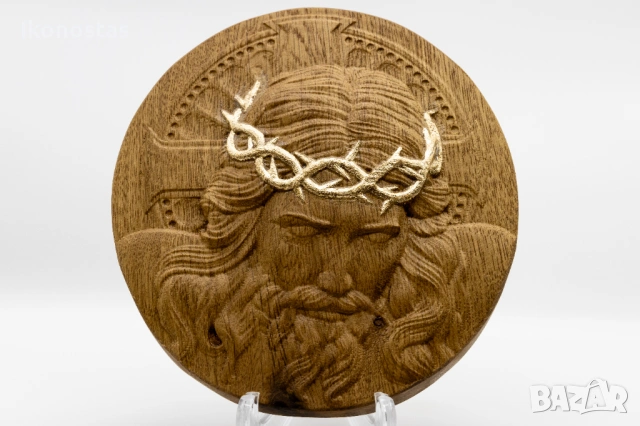 Позлатена релефна икона „Мъките Христови“ от дъб