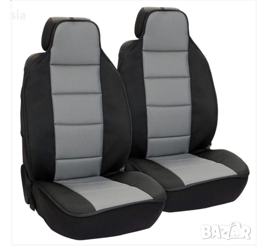 Тапицерия за предни седалки, 2бр 1+1, сива с черно