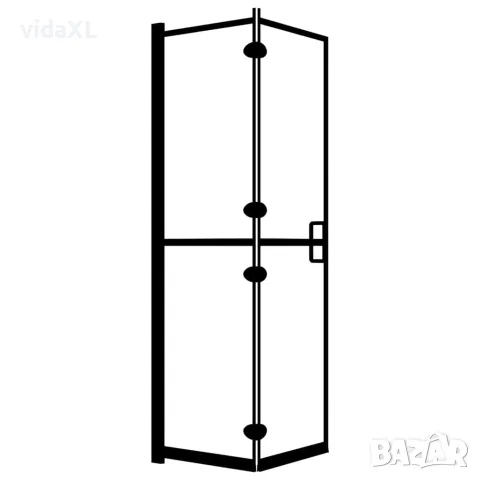 vidaXL Сгъваем душ параван, ESG стъкло, 80x140 см, черен, снимка 1 - Душове - 56146095